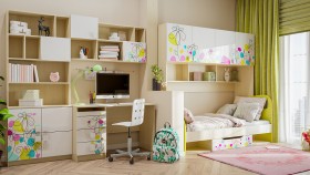 Детская комната Флёр (Белый/корпус Клен) в Междуреченске - mezhdurechensk.katalogmebeli.com | фото