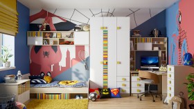 Детская комната Клаксон без машинок (Белый/корпус Клен) в Междуреченске - mezhdurechensk.katalogmebeli.com | фото
