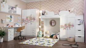 Детская комната Совушки (Белый/корпус Выбеленное дерево) в Междуреченске - mezhdurechensk.katalogmebeli.com | фото