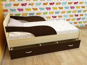 Кровать детская Максимка Млечный дуб/Венге в Междуреченске - mezhdurechensk.katalogmebeli.com | фото
