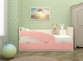 Кровать Бабочки 1,6м (Розовый металлик) в Междуреченске - mezhdurechensk.katalogmebeli.com | фото