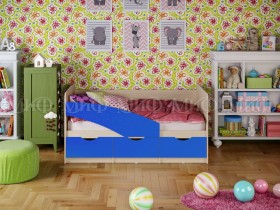 Кровать Бабочки 1,6м (Синий матовый) в Междуреченске - mezhdurechensk.katalogmebeli.com | фото