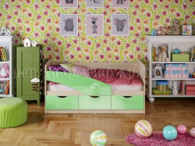 Кровать Бабочки 2,0м (Салатовый металлик) в Междуреченске - mezhdurechensk.katalogmebeli.com | фото