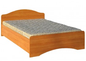 Кровать двойная 1600-1 без матраса (круглые спинки) Вишня Оксфорд в Междуреченске - mezhdurechensk.katalogmebeli.com | фото