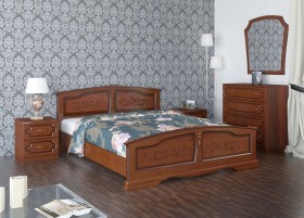 Кровать Елена из массива сосны 1200*2000 Орех в Междуреченске - mezhdurechensk.katalogmebeli.com | фото