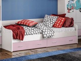 Кровать Fashion-1 Вега 0,9 м (Белый/Розовый) в Междуреченске - mezhdurechensk.katalogmebeli.com | фото