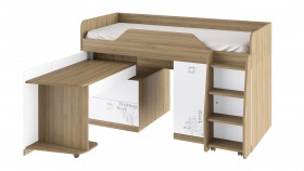 Кровать комбинированная «Оксфорд» (Ривьера/Белый с рисунком) в Междуреченске - mezhdurechensk.katalogmebeli.com | фото 3