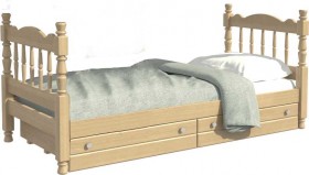 Кровать одинарная Аленка из массива сосны 800*1890 Сосна в Междуреченске - mezhdurechensk.katalogmebeli.com | фото 1
