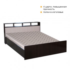 Кровать ТРОЯ 1200 Венге-Дуб бел. в Междуреченске - mezhdurechensk.katalogmebeli.com | фото