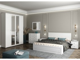 Модульная спальня Барселона (Белый/Белый глянец) в Междуреченске - mezhdurechensk.katalogmebeli.com | фото