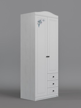 Шкаф 2-х створчатый с ящиками Бэлла (Выбеленное дерево/Белый) в Междуреченске - mezhdurechensk.katalogmebeli.com | фото