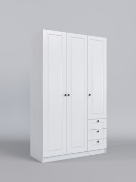 Шкаф 3-х створчатый с ящиками Классика (Белый/корпус Выбеленное дерево) в Междуреченске - mezhdurechensk.katalogmebeli.com | фото