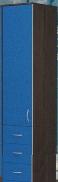 Шкаф-пенал №2 (закрытый) Бодего темный/Голубой в Междуреченске - mezhdurechensk.katalogmebeli.com | фото
